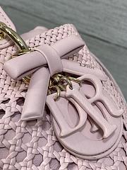 Kitlife Dior Medium Lady Bag Pink Woven Calfskin 24x21x12cm - 2