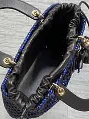 Kitlife Dior Medium Lady Bag Black & Dark Blue Woven Calfskin 24x21x12cm  - 2