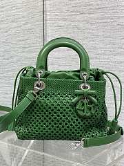 Kitlife Dior Medium Lady Bag Green Woven Calfskin 24x21x12cm - 1