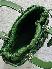 Kitlife Dior Medium Lady Bag Green Woven Calfskin 24x21x12cm - 5