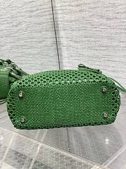Kitlife Dior Medium Lady Bag Green Woven Calfskin 24x21x12cm - 3