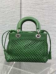 Kitlife Dior Medium Lady Bag Green Woven Calfskin 24x21x12cm - 2