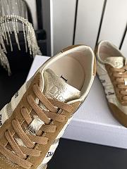 Kitlife Dior Ribbon Sneaker Brown Suede Calfskin and Gold-Tone Crinkled Laminated - 6