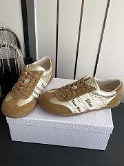 Kitlife Dior Ribbon Sneaker Brown Suede Calfskin and Gold-Tone Crinkled Laminated - 3