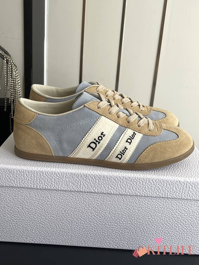 Kitlife Dior Ribbon Sneaker Beige & Light Gray Suede Calfskin - 1