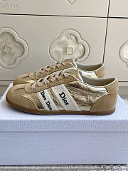 Kitlife Dior Ribbon Sneaker Beige Suede Calfskin and Gold-Tone Crinkled Laminated  - 6