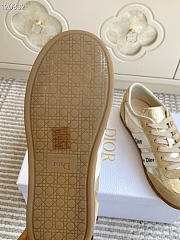 Kitlife Dior Ribbon Sneaker Beige Suede Calfskin and Gold-Tone Crinkled Laminated  - 5