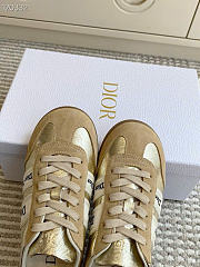 Kitlife Dior Ribbon Sneaker Beige Suede Calfskin and Gold-Tone Crinkled Laminated  - 2
