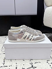 Kitlife Dior Ribbon Sneaker Gray Suede Calfskin and Silver-Tone Crinkled Laminated  - 1