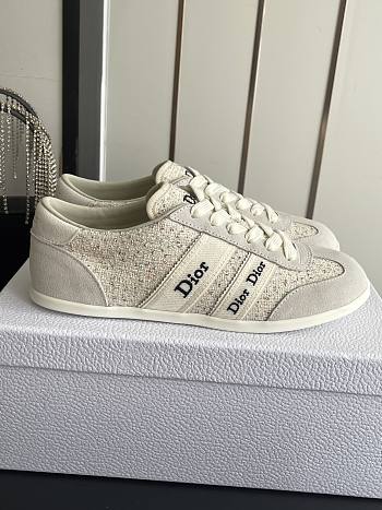 Kitlife Dior Ribbon Sneaker Cream Suede Calfskin and Tweed 
