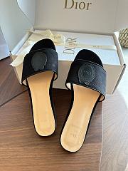  Kitlife Dior Dioriviera Médaillon Slide Black Embroidered Cotton and Calfskin  - 3