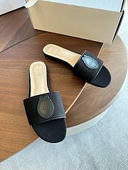  Kitlife Dior Dioriviera Médaillon Slide Black Embroidered Cotton and Calfskin  - 4