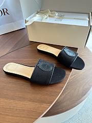  Kitlife Dior Dioriviera Médaillon Slide Black Embroidered Cotton and Calfskin  - 5