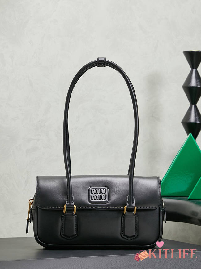 Kitlife Miu Miu Arcadie Leather Bag Black 5BD282 24 x11.5x 5cm - 1