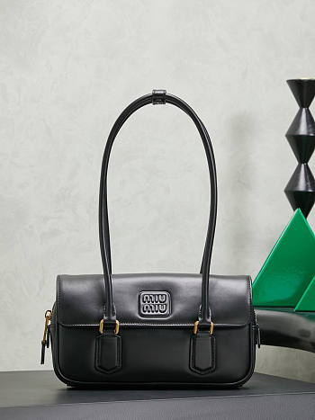 Kitlife Miu Miu Arcadie Leather Bag Black 5BD282 24 x11.5x 5cm