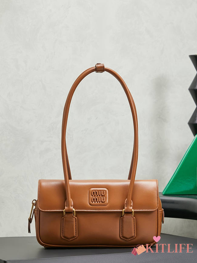 Kitlife Miu Miu Arcadie Leather Bag Brown 5BD282 24 x11.5x 5cm  - 1