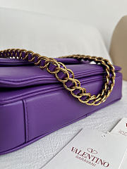 Kitlife Valentino Garavani Djuna Medium Chain Bag In Purple Nappa Leather 26.5x17x7cm  - 6