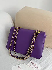 Kitlife Valentino Garavani Djuna Medium Chain Bag In Purple Nappa Leather 26.5x17x7cm  - 4