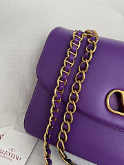 Kitlife Valentino Garavani Djuna Medium Chain Bag In Purple Nappa Leather 26.5x17x7cm  - 3