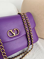 Kitlife Valentino Garavani Djuna Medium Chain Bag In Purple Nappa Leather 26.5x17x7cm  - 2