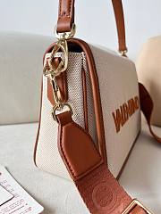 Kitlife Valentino Garavani  Chelsea Re Flap Bag Beige Canvas & Brown 18x28x8cm - 3