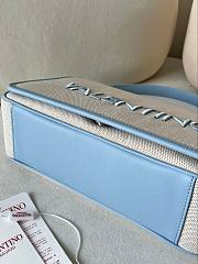 Kitlife Valentino Garavani Chelsea Re Flap Bag Beige Canvas & Blue 18x28x8cm - 6