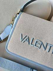 Kitlife Valentino Garavani Chelsea Re Flap Bag Beige Canvas & Blue 18x28x8cm - 3