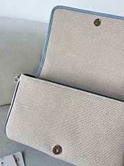 Kitlife Valentino Garavani Chelsea Re Flap Bag Beige Canvas & Blue 18x28x8cm - 2