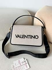 Kitlife Valentino Garavani Chelsea Re Flap Bag Beige Canvas & Black 18x28x8cm - 1