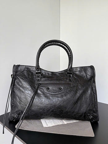 Kitlife Balenciaga Le City Large Bag in Black Lambskin 46x29x17cm