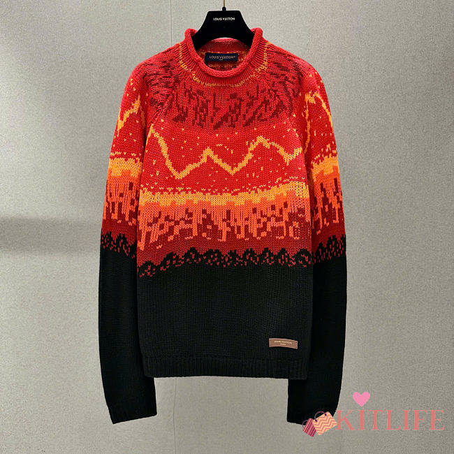 Kitlife Louis Vuitton Jacquard Pullover Lava Falls Red  - 1