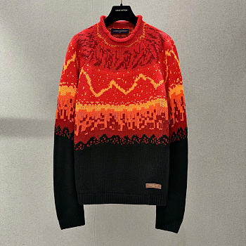 Kitlife Louis Vuitton Jacquard Pullover Lava Falls Red 