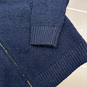 Kitlife Louis Vuitton Logo Zip-Up Knit Cardigan Dark Blue - 2