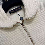 Kitlife Louis Vuitton Zipped Intarsia Track Cardigan Cream - 6
