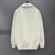 Kitlife Louis Vuitton Zipped Intarsia Track Cardigan Cream - 5