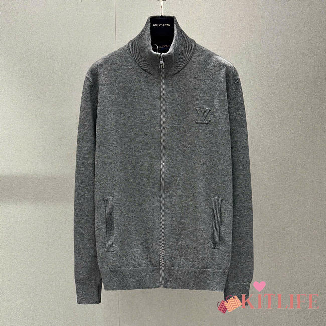 Kitlife Louis Vuitton Inside Out Zipped Through Cashmere Hoodie Gray - 1
