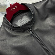 Kitlife Gucci Leather Biker Jacket With Web Detail Black - 2