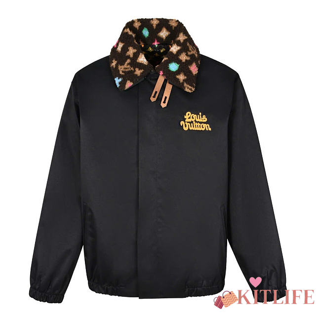 Kitlife Louis Vuitton x Tyler 24SS Monogram Jacket Black with Detachable Faux Fur Collar - 1