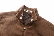 Kitlife Louis Vuitton Brown Leather Patch Fleece Blouson - 4