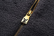 Kitlife Louis Vuitton Black Leather Patch Fleece Blouson - 6