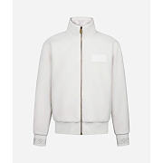 Kitlife Louis Vuitton White Leather Patch Fleece Blouson - 1