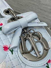 Kitlife Dior Dioramour Lady Bag White Cannage Lambskin Embroidered with Multicolor Doves & Roses Motif 20x17x8cm - 4