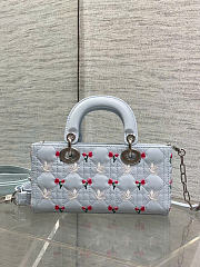 Kitlife Dior Lady D-Joy Bag White Cannage Lambskin Embroidered with Multicolor Doves & Roses Motif 22x6x12cm  - 3