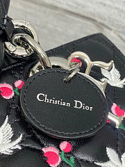 Kitlife Dior Lady D-Joy Bag Black Cannage Lambskin Embroidered with Multicolor Doves & Roses Motif 22x6x12cm  - 3