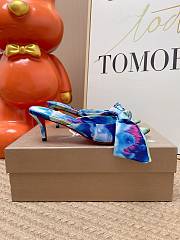 Kitlife Christian Louboutin Mulazee 60 Crepe De Chine Heel Mules Blue - 6