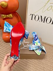 Kitlife Christian Louboutin Mulazee 60 Crepe De Chine Heel Mules Blue - 5