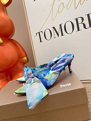 Kitlife Christian Louboutin Mulazee 60 Crepe De Chine Heel Mules Blue - 4