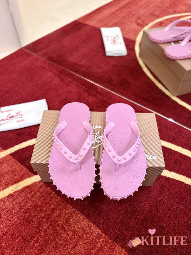 Kitlife Christian Louboutin Super Loubi Flip Thong Sandals Purple - 1