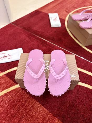 Kitlife Christian Louboutin Super Loubi Flip Thong Sandals Purple
