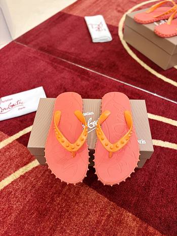 Kitlife Christian Louboutin Super Loubi Flip Thong Sandals Orange